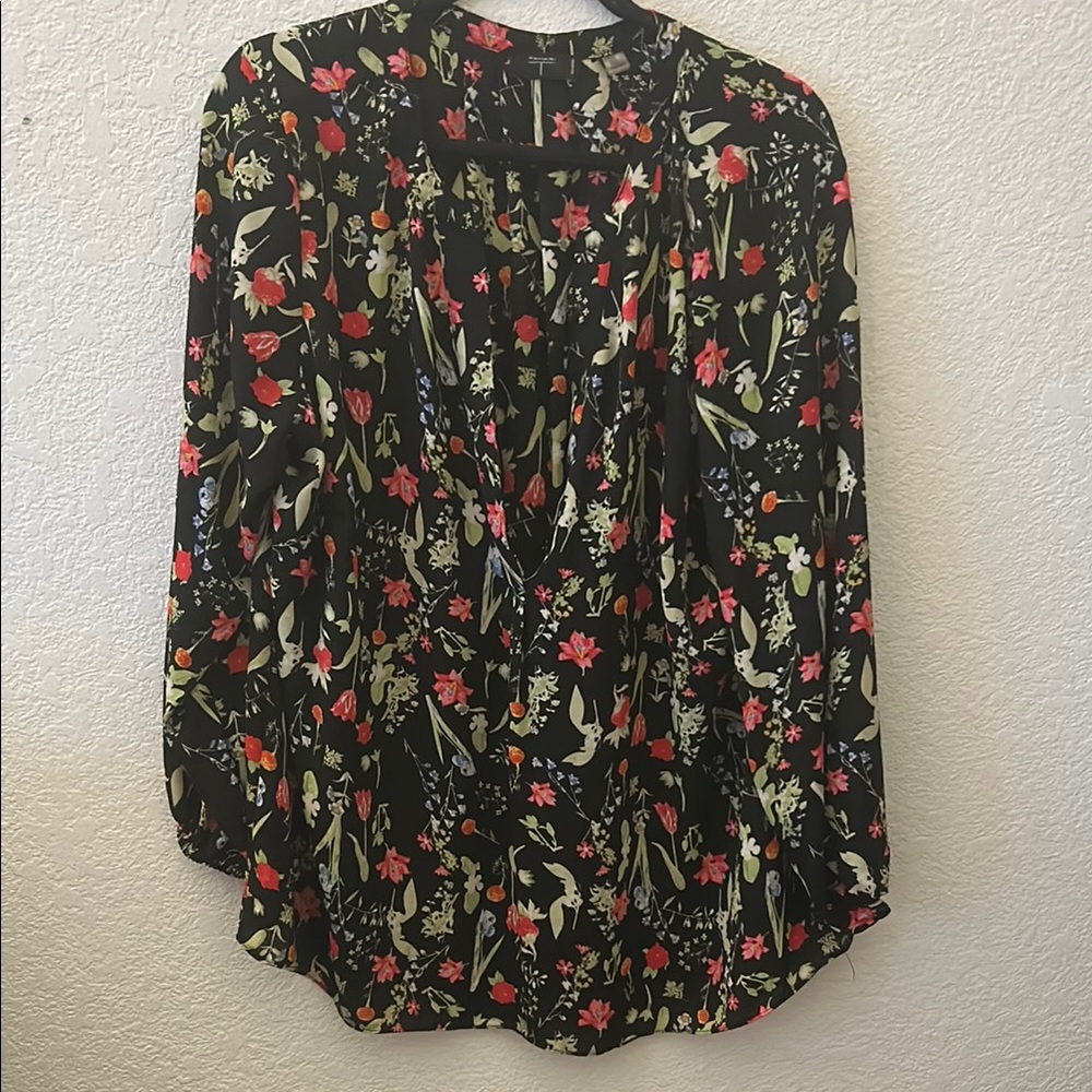 Floral Black Blouse